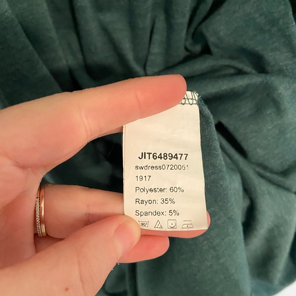 NWOT SHEIN‎ women’s dark green curve loose relaxed casual tshirt dress 2XL - Picture 5 of 6